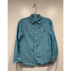 Crazy 8 Line Shirt Kids Size Long L 10 12 Sleeve Button Front Coastal Wedding